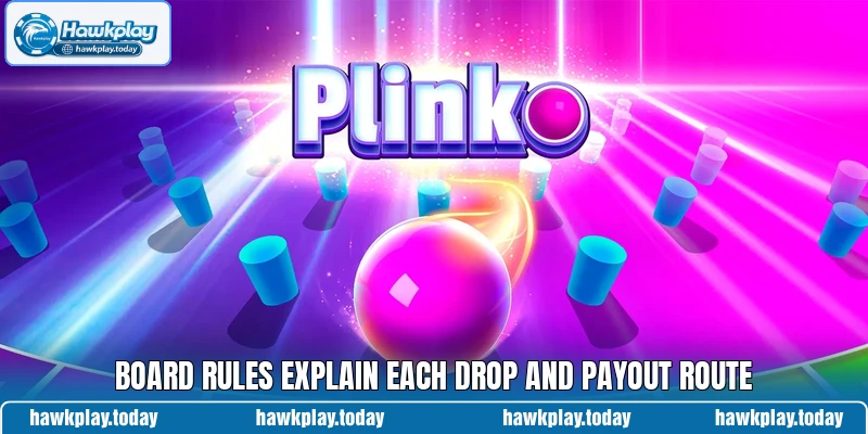 Board rules explain each drop and payout route Board rules explain each drop and payout route