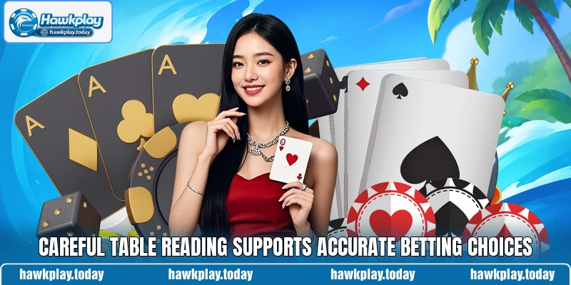 Careful table reading supports accurate betting choices
