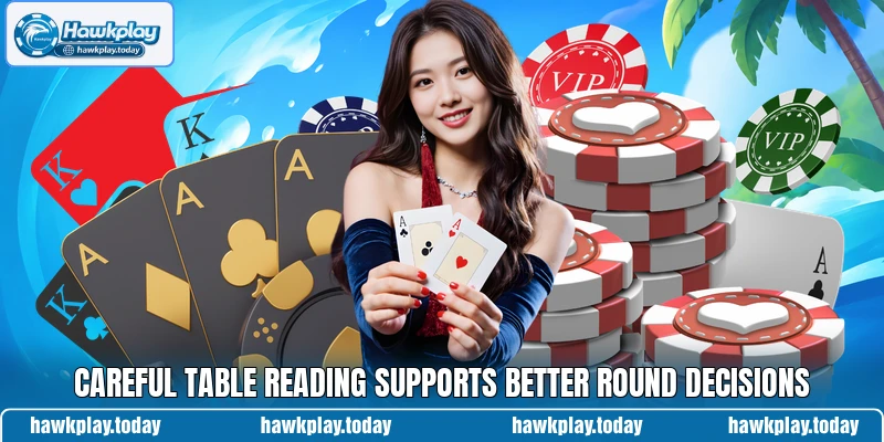 Careful table reading supports better round decisions Careful table reading supports better round decisions