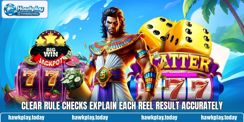 Clear rule checks explain each reel result accurately Clear rule checks explain each reel result accurately