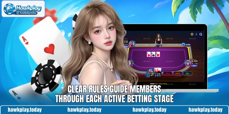 Clear rules guide members through each active betting stage