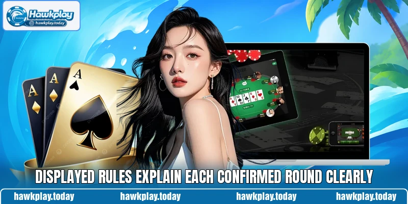 Displayed rules explain each confirmed round clearly