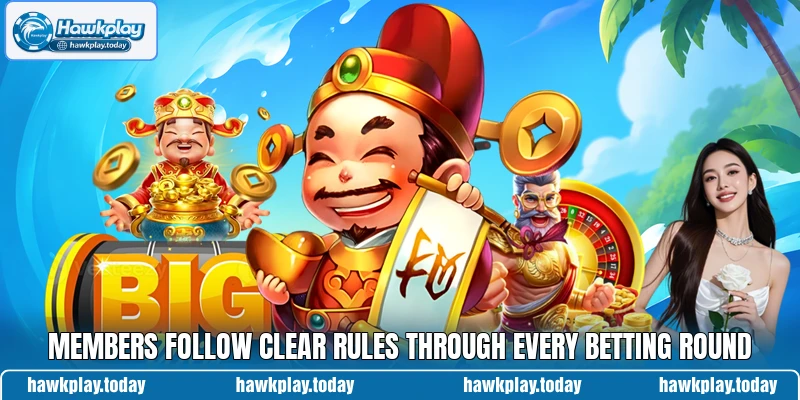 Members follow clear rules through every betting round Members follow clear rules through every betting round