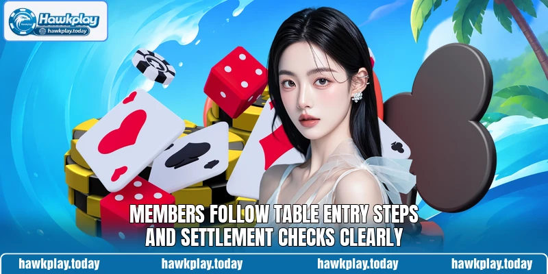 Members follow table entry steps and settlement checks clearly Members follow table entry steps and settlement checks clearly