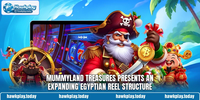 Mummyland Treasures presents an expanding Egyptian reel structure Mummyland Treasures presents an expanding Egyptian reel structure