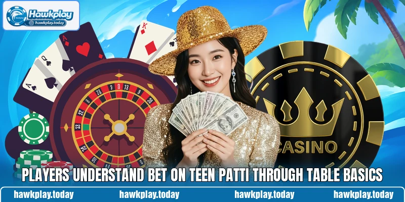 Players understand Bet on Teen Patti through table basics