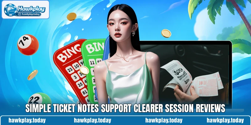 Simple ticket notes support clearer session reviews