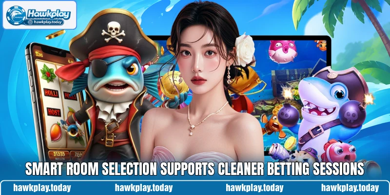 Smart room selection supports cleaner betting sessions