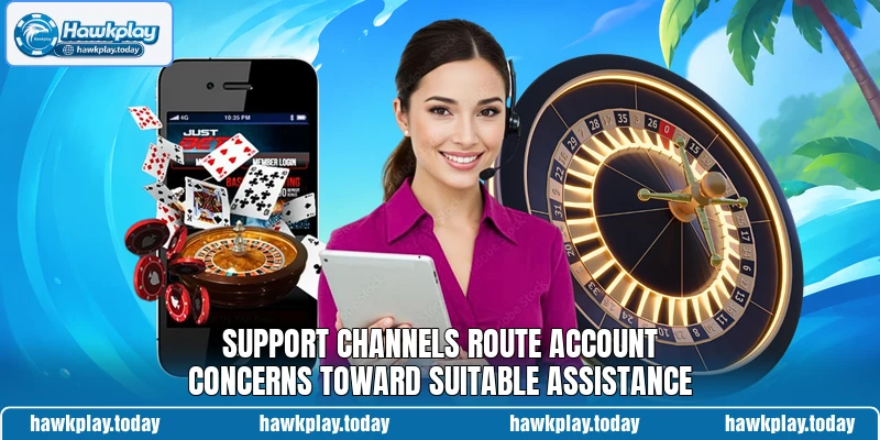 Support channels route account concerns toward suitable assistance Support channels route account concerns toward suitable assistance