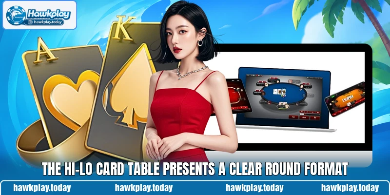 The Hi-Lo Card table presents a clear round format