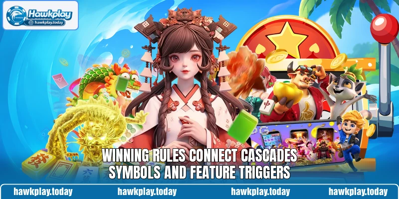 Winning rules connect cascades symbols and feature triggers Winning rules connect cascades symbols and feature triggers